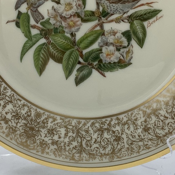 Vintage Lenox 1970 Edition Boehm Birds Collector Plate - Wood Thrush - Picture 3 of 8